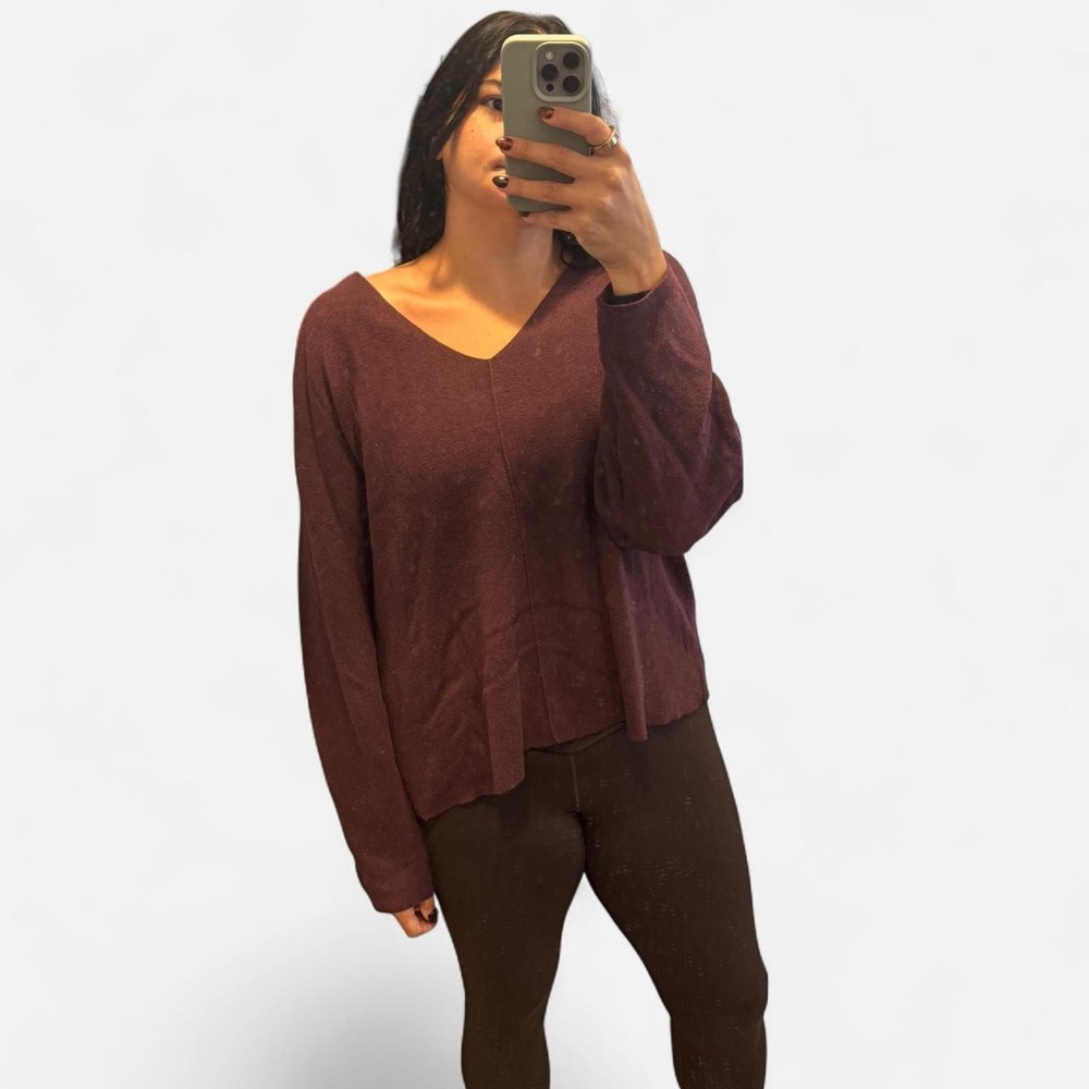 Burgundy V-Neck Sweater